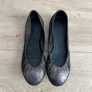 J. Crew Cece Metallic Gray Flats, size 9.5